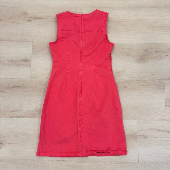 Boden Coral‎ Pink Canvas Dress Sleeveless Pockets Summer Mini US 2P Preppy Retro - Picture 4 of 9